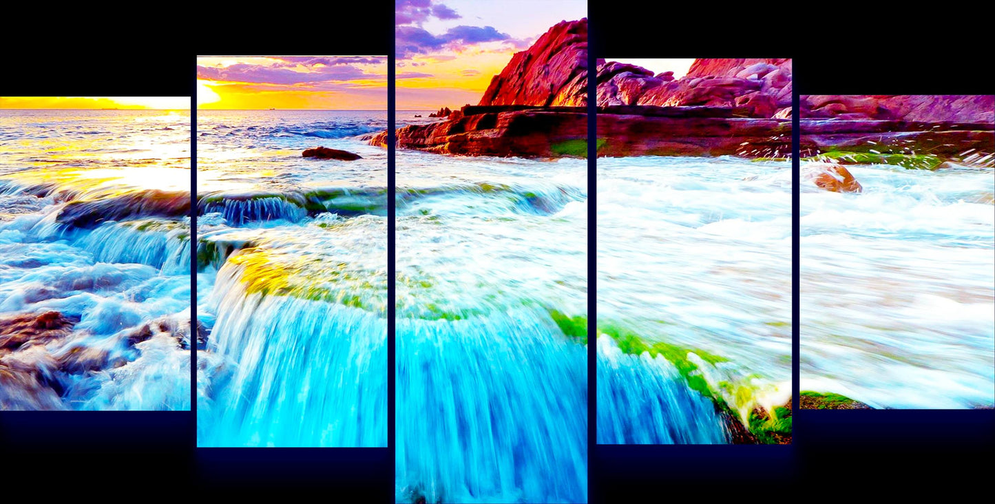 Waterfall (Fall New) Photography Canvas Wall Art – Multi-Panel Print