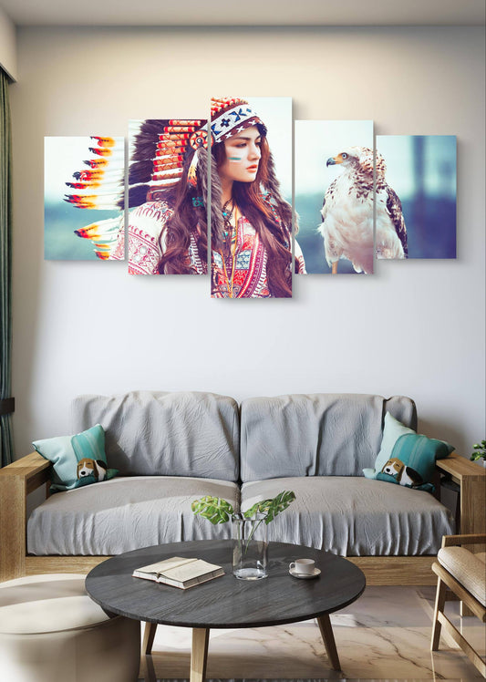 Native America Eagle Canvas Wall Art – Multi-Panel Décor