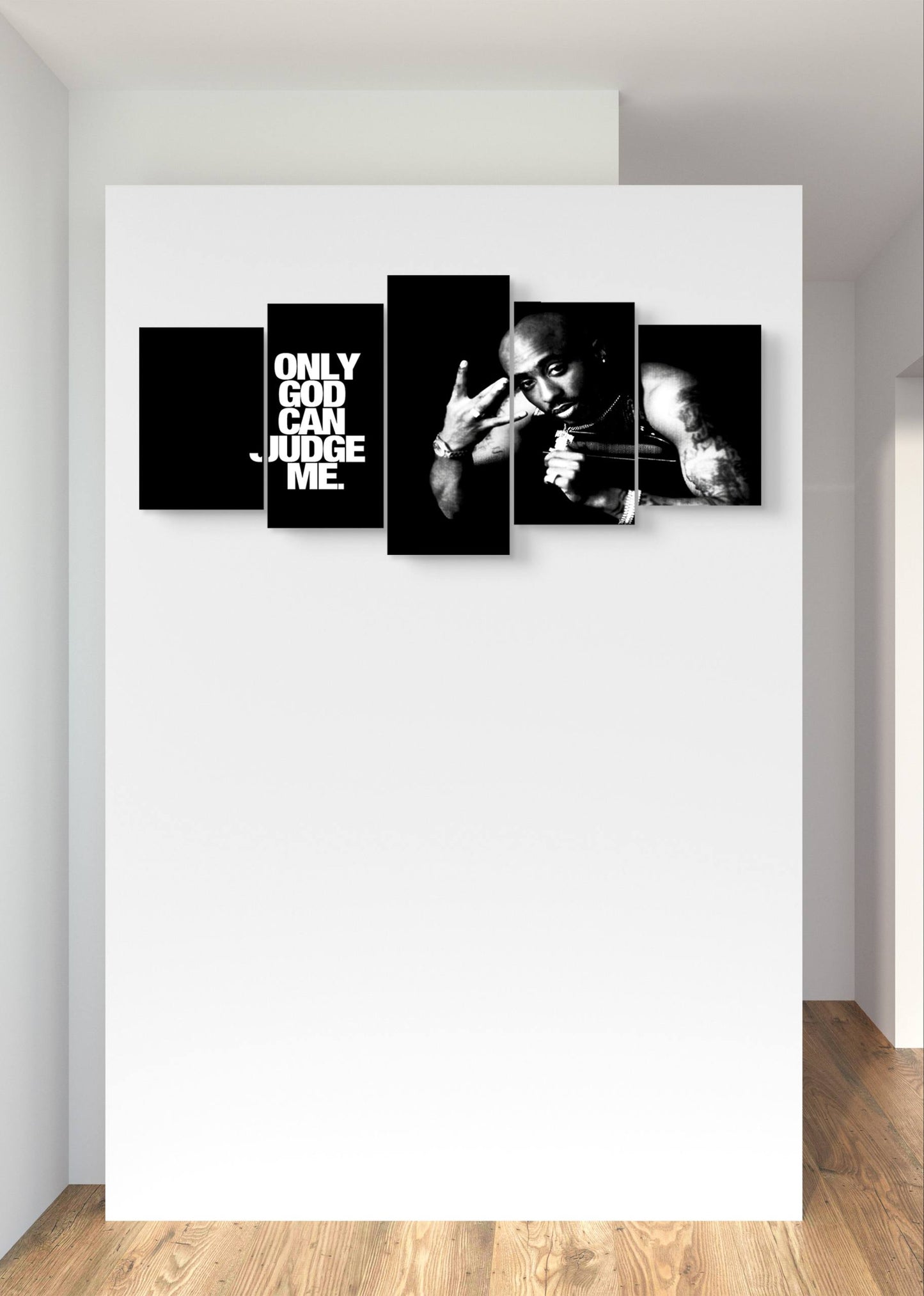 “Only God Can Judge” Tupac Shakur Canvas Art – Multi-Panel Bedroom Wall Art