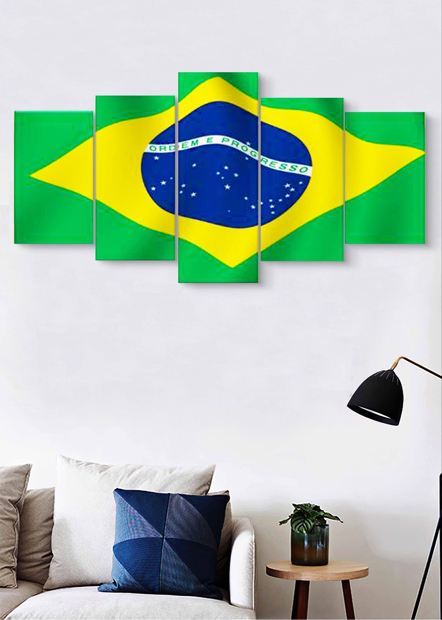 This Is Brazil Flag Canvas Art – Multi-Panel Living Room Décor