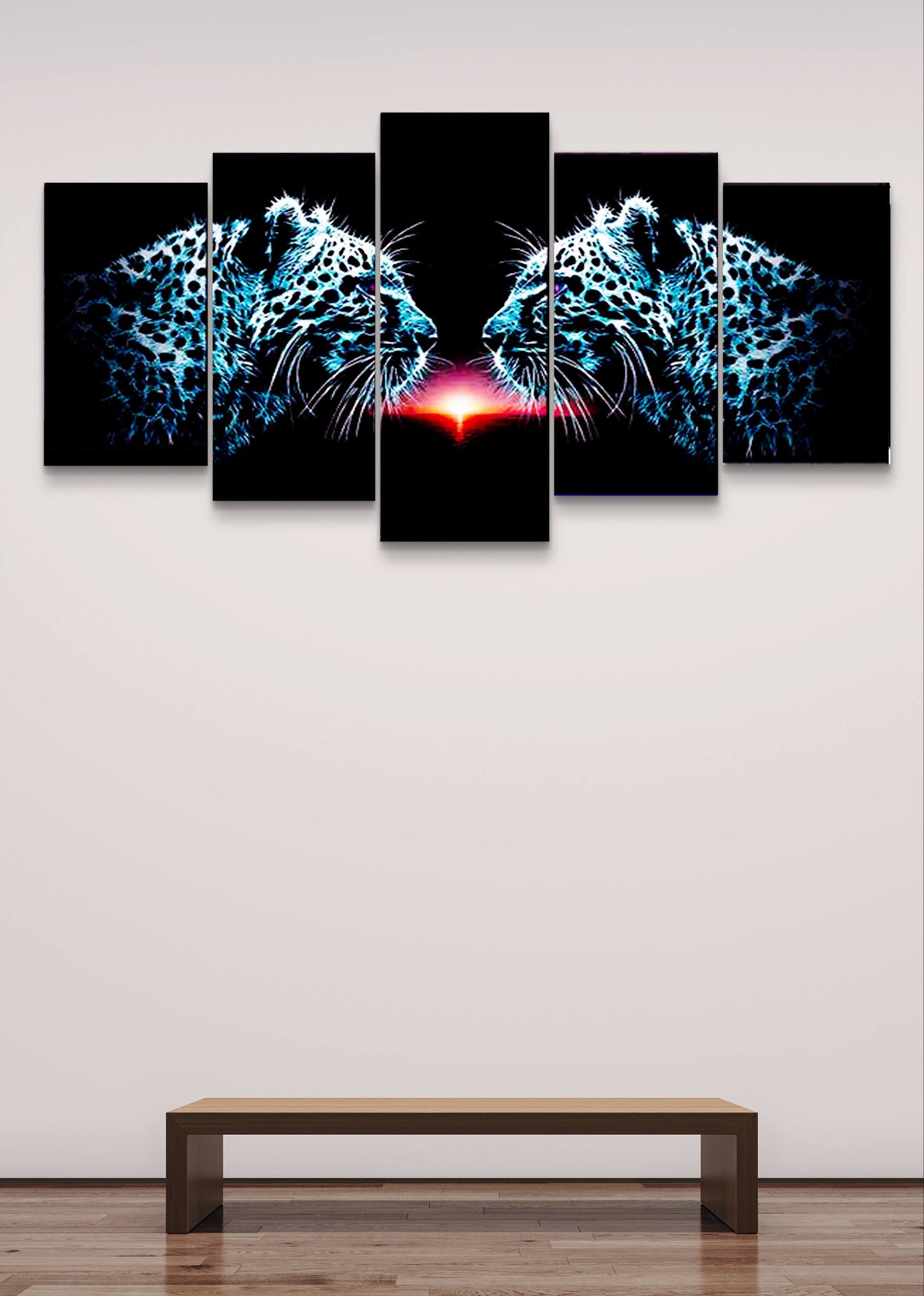 Face Off Cheetah Abstract Canvas Wall Art – Multi-Panel Print