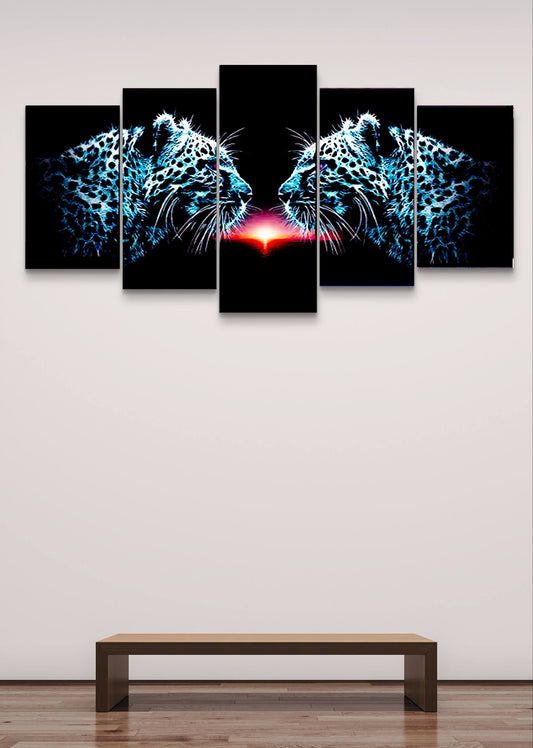 Face Off Cheetah Abstract Canvas Wall Art – Multi-Panel Print