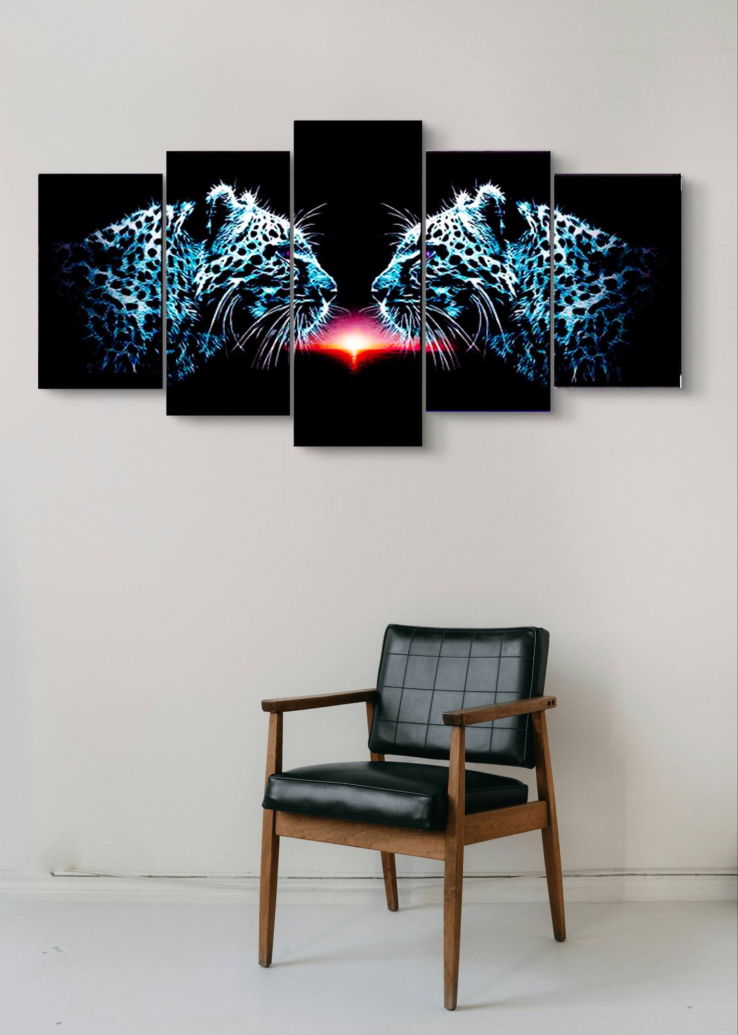 Face Off Cheetah Abstract Canvas Wall Art – Multi-Panel Print