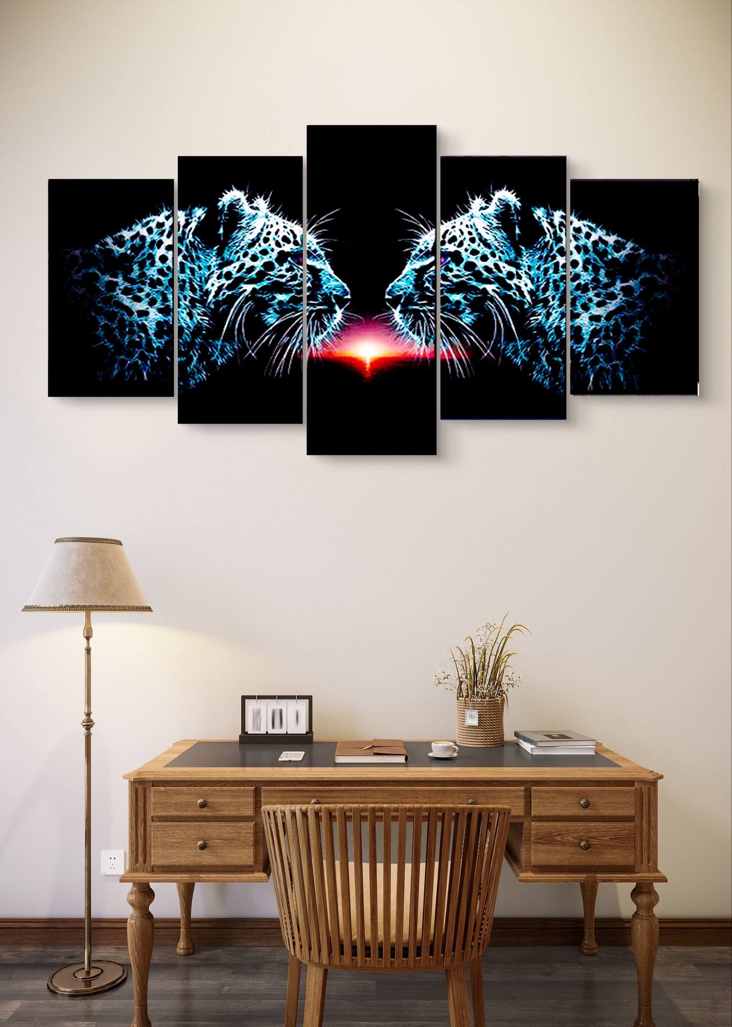 Face Off Cheetah Abstract Canvas Wall Art – Multi-Panel Print
