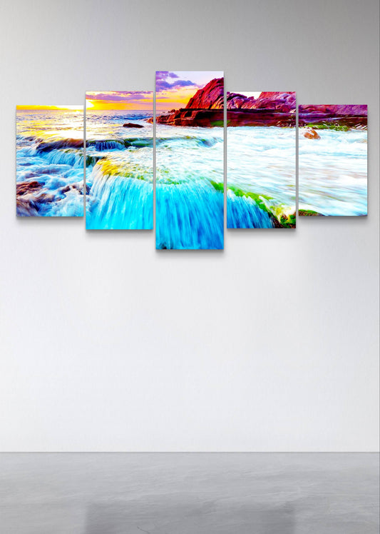 Waterfall (Fall New) Photography Canvas Wall Art – Multi-Panel Print