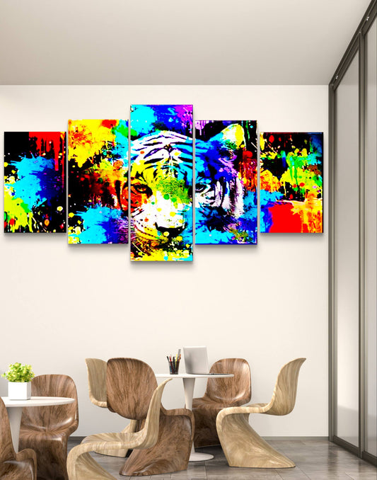 Abstract Tiger Multi-Panel Canvas Wall Art