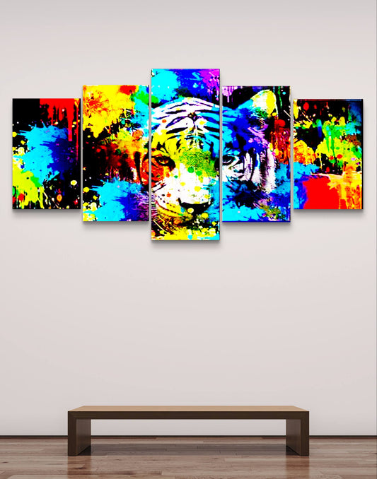 Abstract Tiger Multi-Panel Canvas Wall Art