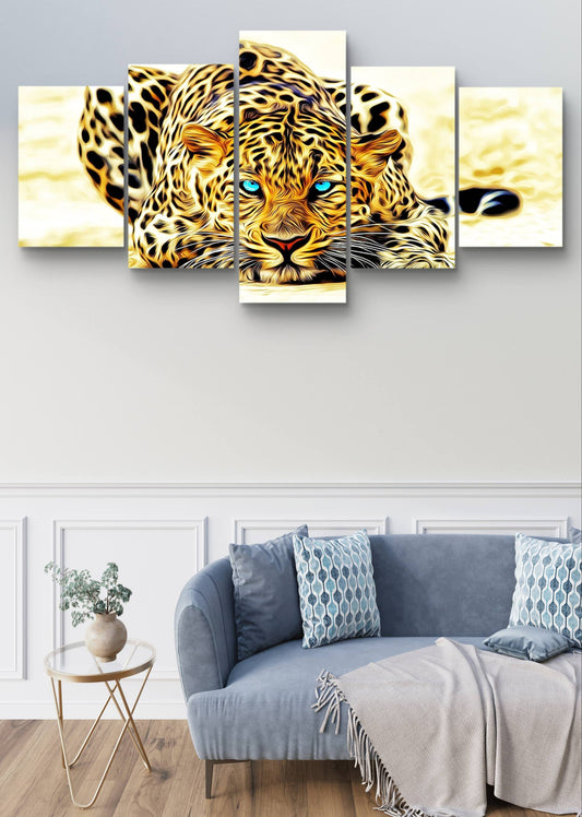 Gold Tiger Multi-Panel Canvas Wall Art