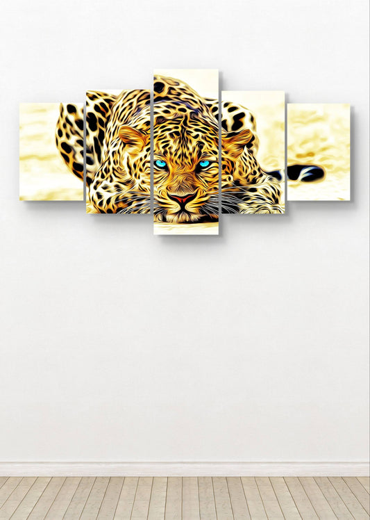 Gold Tiger Multi-Panel Canvas Wall Art