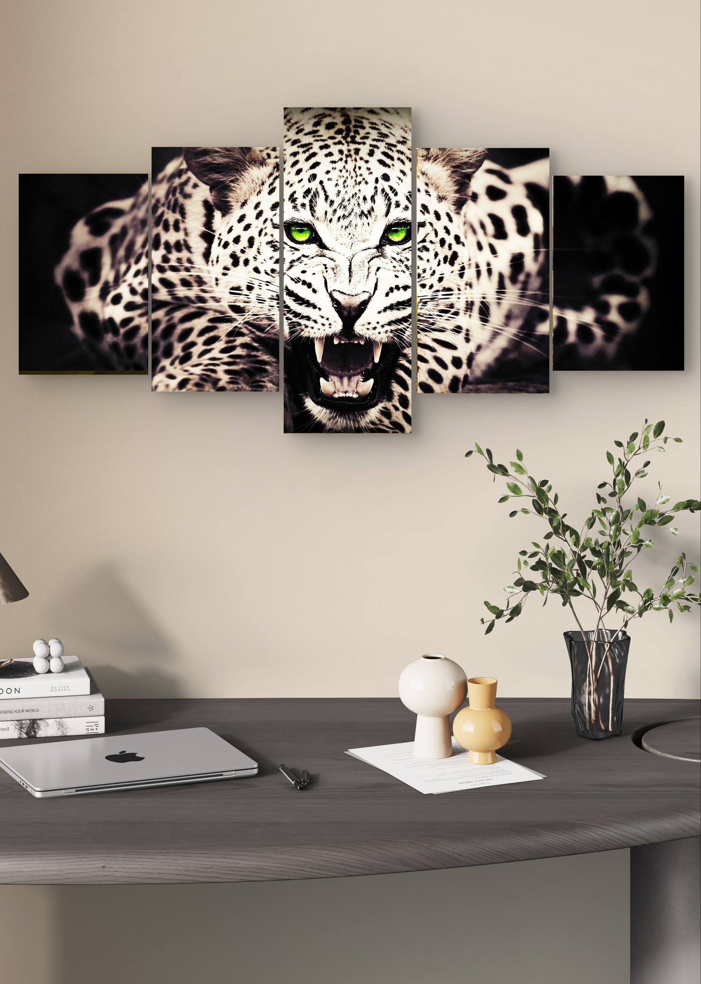 Tiger Dark Multi-Panel Canvas Wall Art