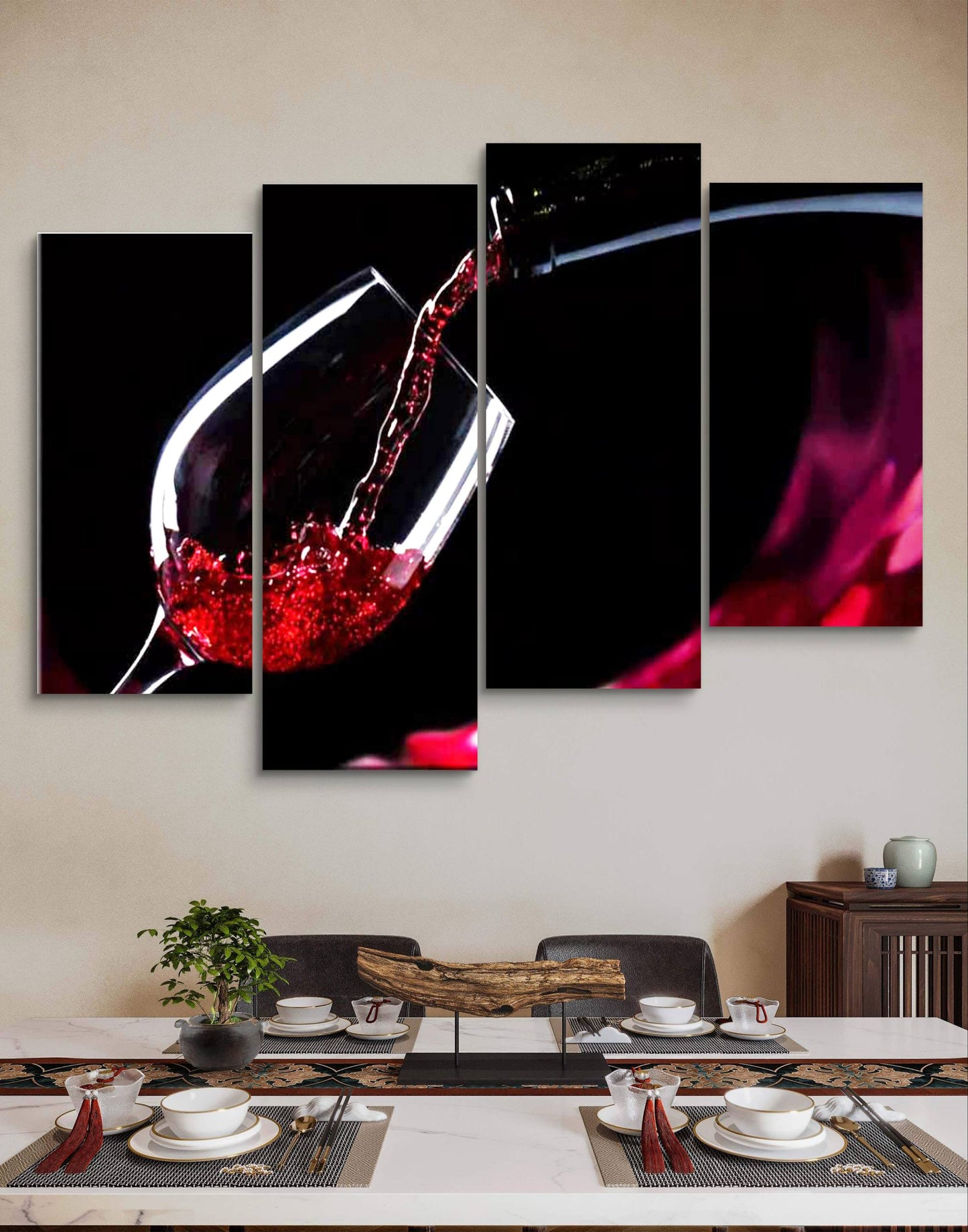 Wine Canvas Art – Multi-Panel Kitchen Décor