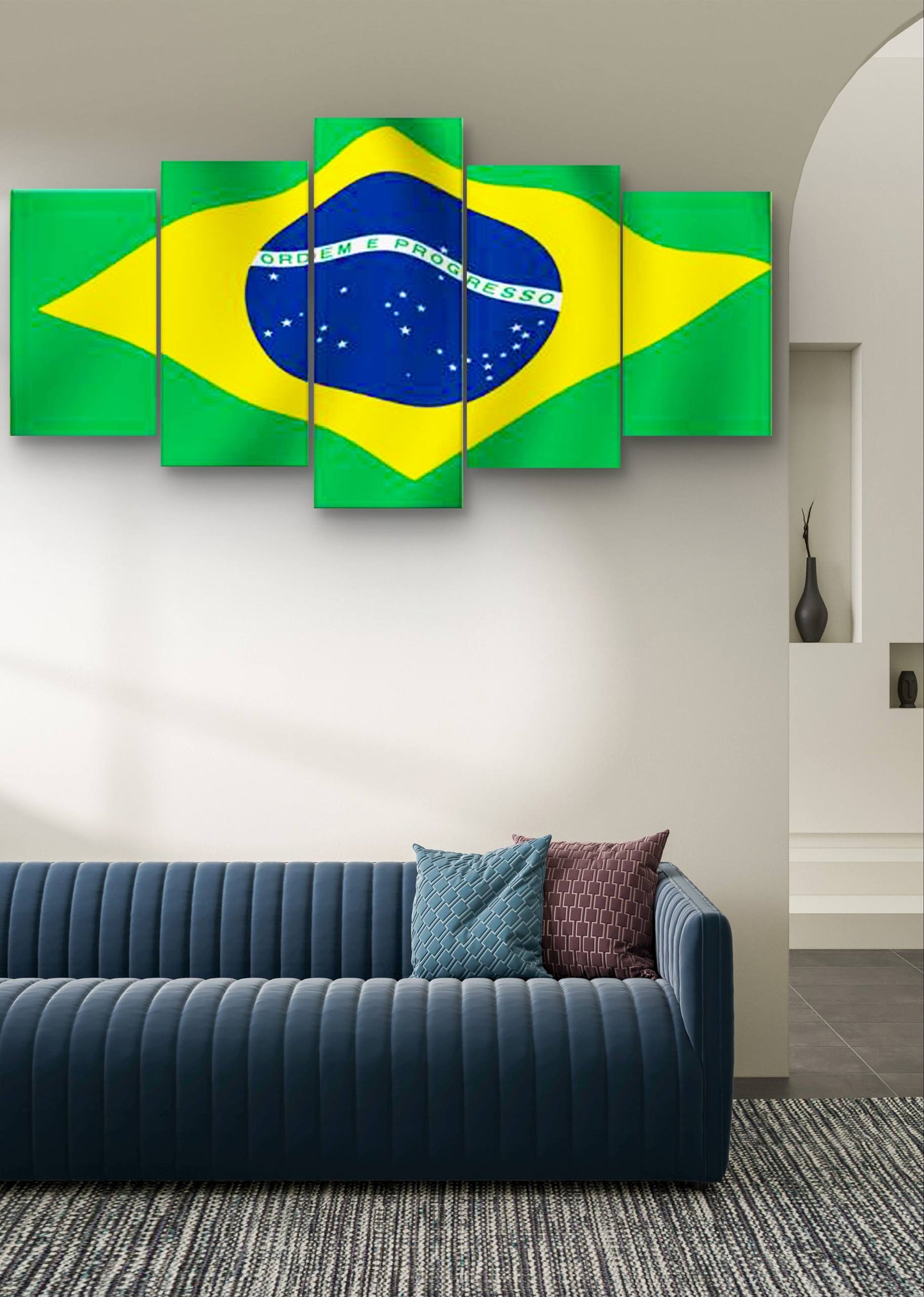 This Is Brazil Flag Canvas Art – Multi-Panel Living Room Décor