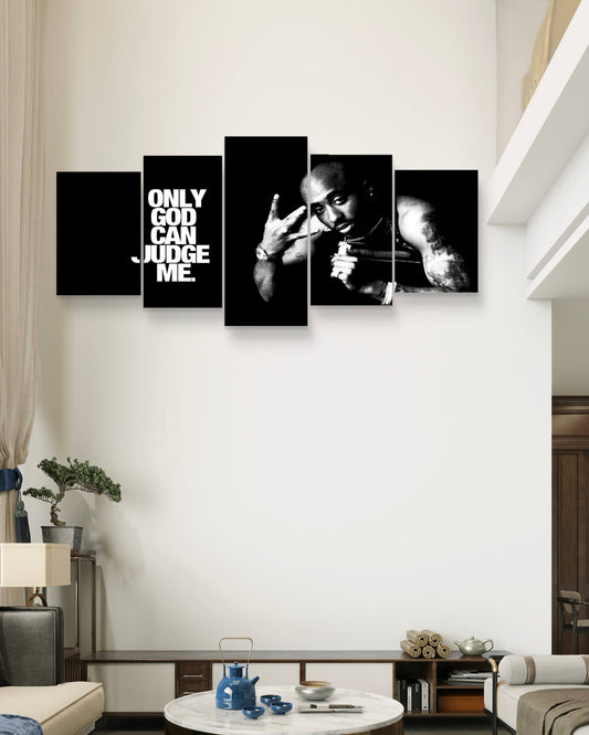 “Only God Can Judge” Tupac Shakur Canvas Art – Multi-Panel Bedroom Wall Art